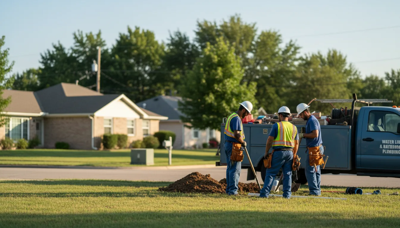 Residential water line and bathroom plumbing service in Reno, PA
